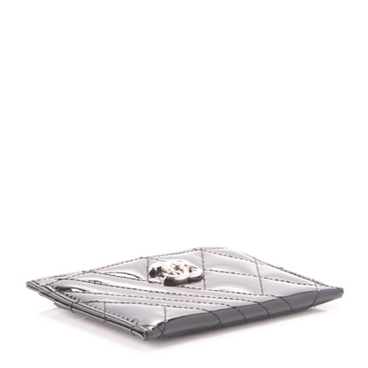 Chanel Patent Quilted Coco Boy Card Holder Black 4 of 7