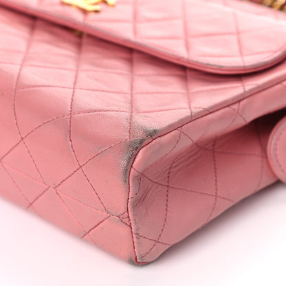 Chanel Lambskin Quilted Pocket Flap Shoulder Bag Pink 10 of 43