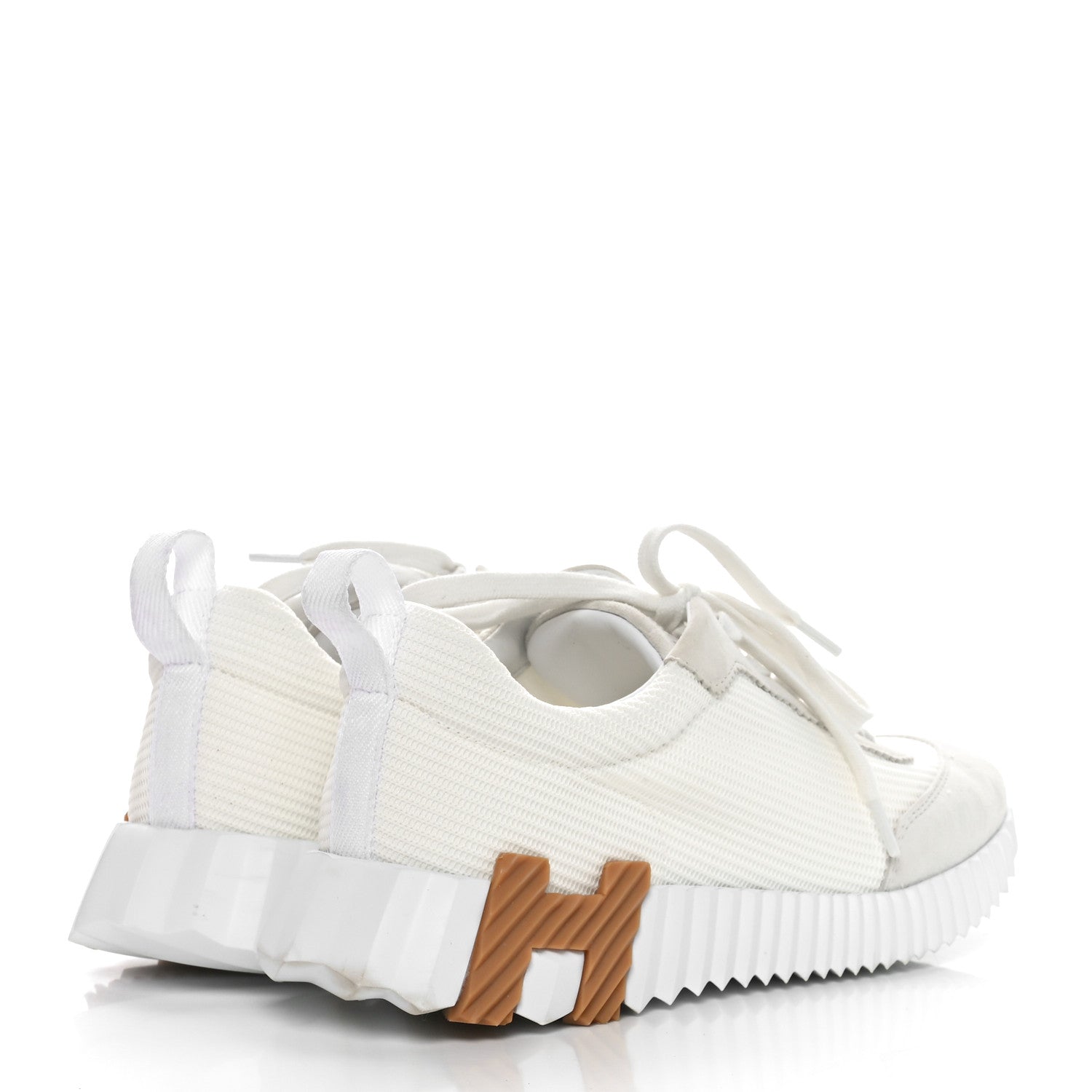 Hermes Technical Mesh Suede Goatskin Bouncing Sneakers 37 White 4 of 9