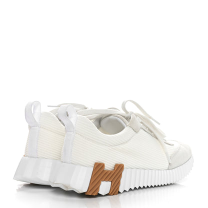 Hermes Technical Mesh Suede Goatskin Bouncing Sneakers 37 White 4 of 9