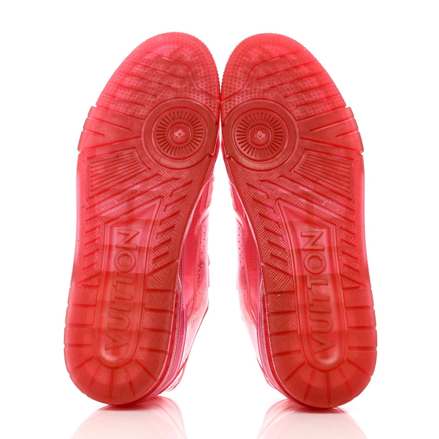 Mix Materials Transparent Monogram Mens LV Trainer Sneakers 11 Pink