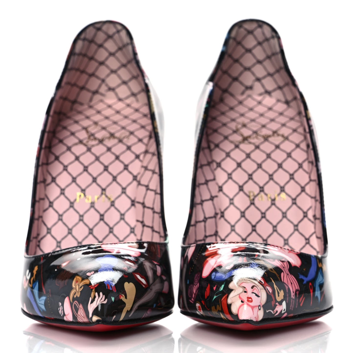 Patent Bored Lin Resille Hot Chick 100 Pumps 37 Black Multicolor