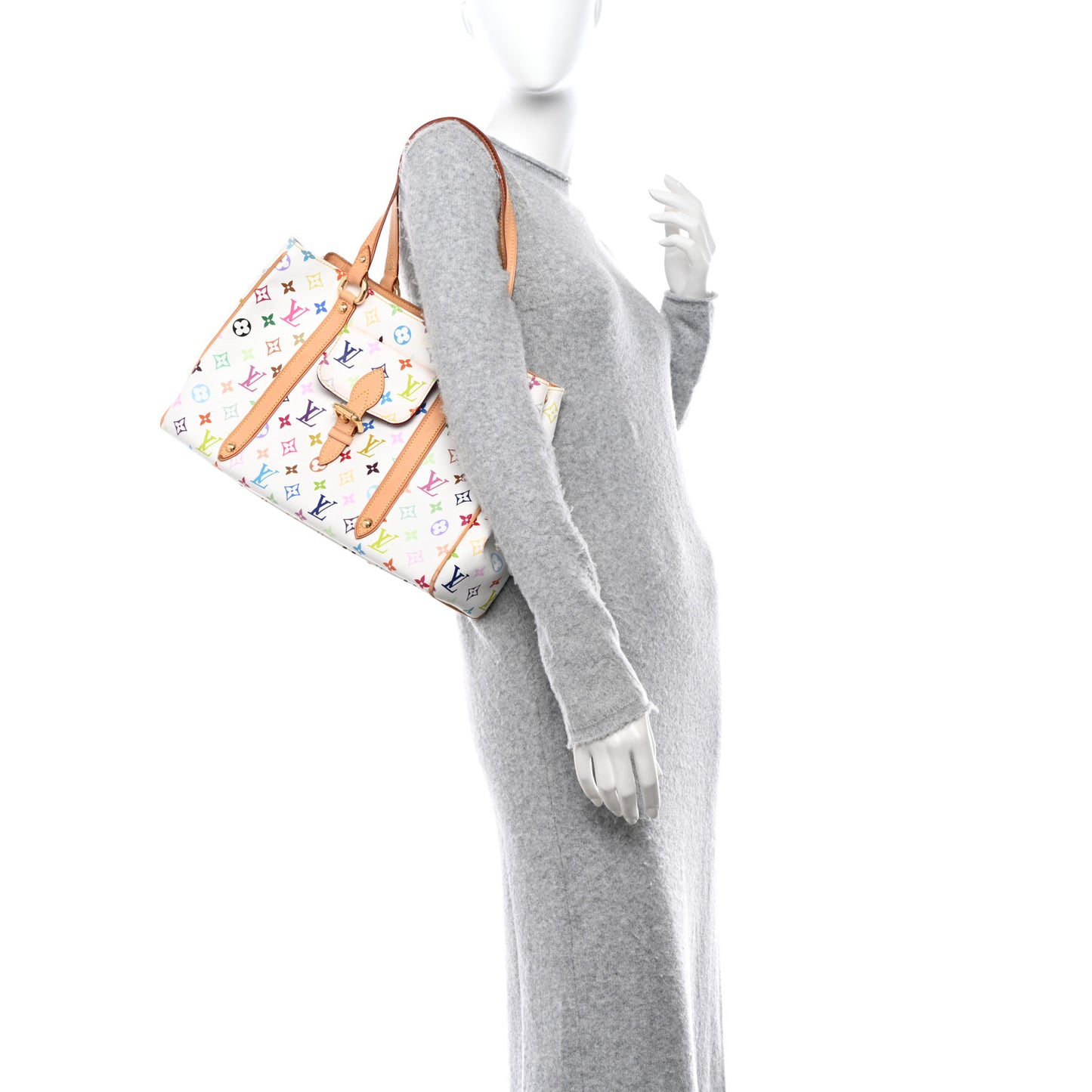 LOUIS VUITTON Monogram Multicolor Aurelia MM White