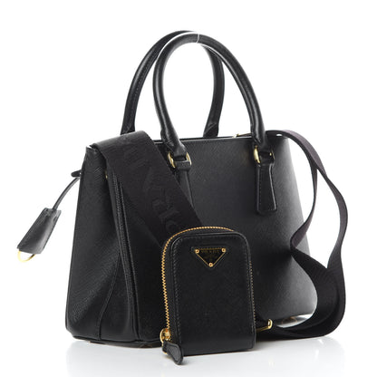 Prada Saffiano Lux Micro Galleria Shoulder Bag Black 3 of 10