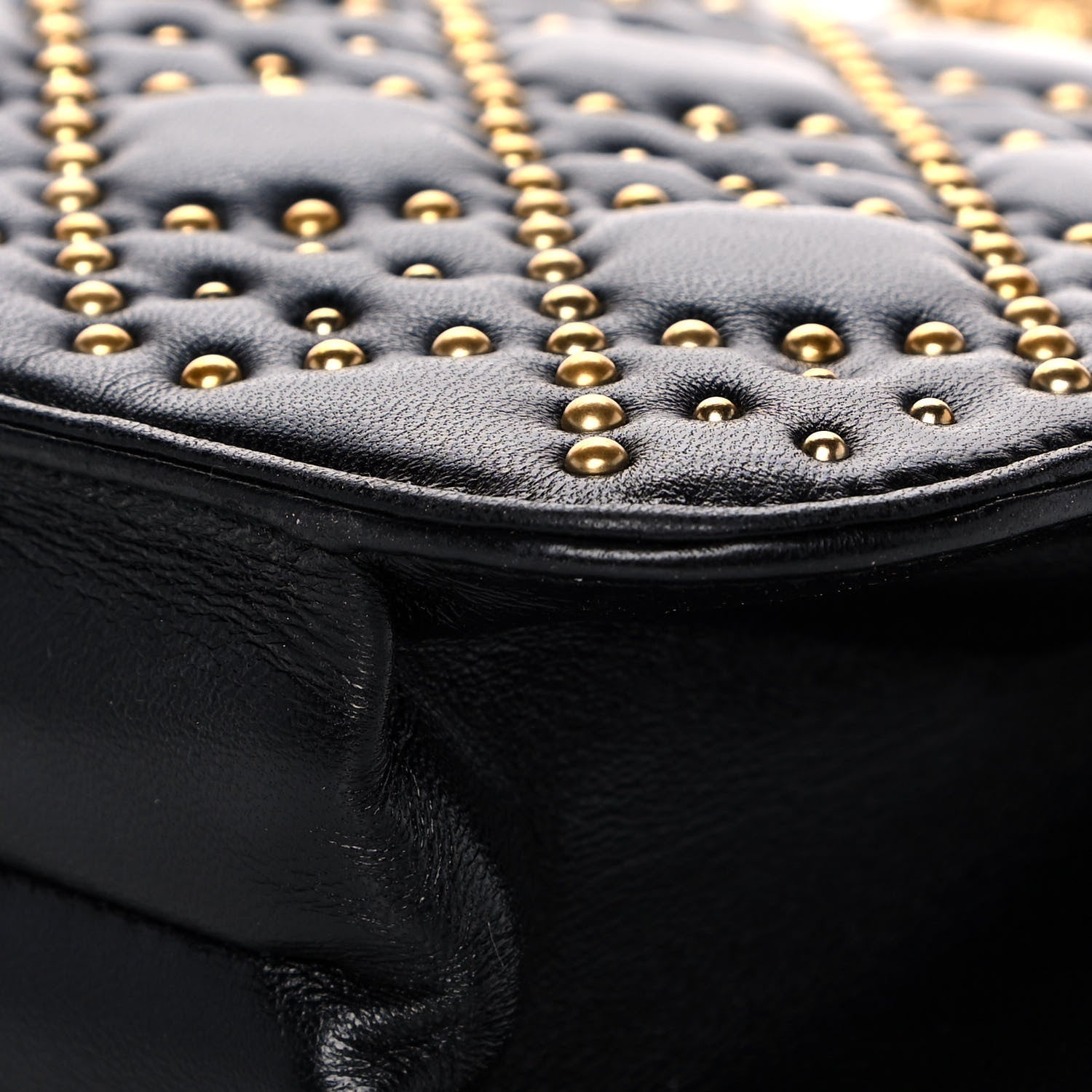 Christian Dior Lambskin Cannage Studded Large Dioraddict Flap Bag Black 13 of 14