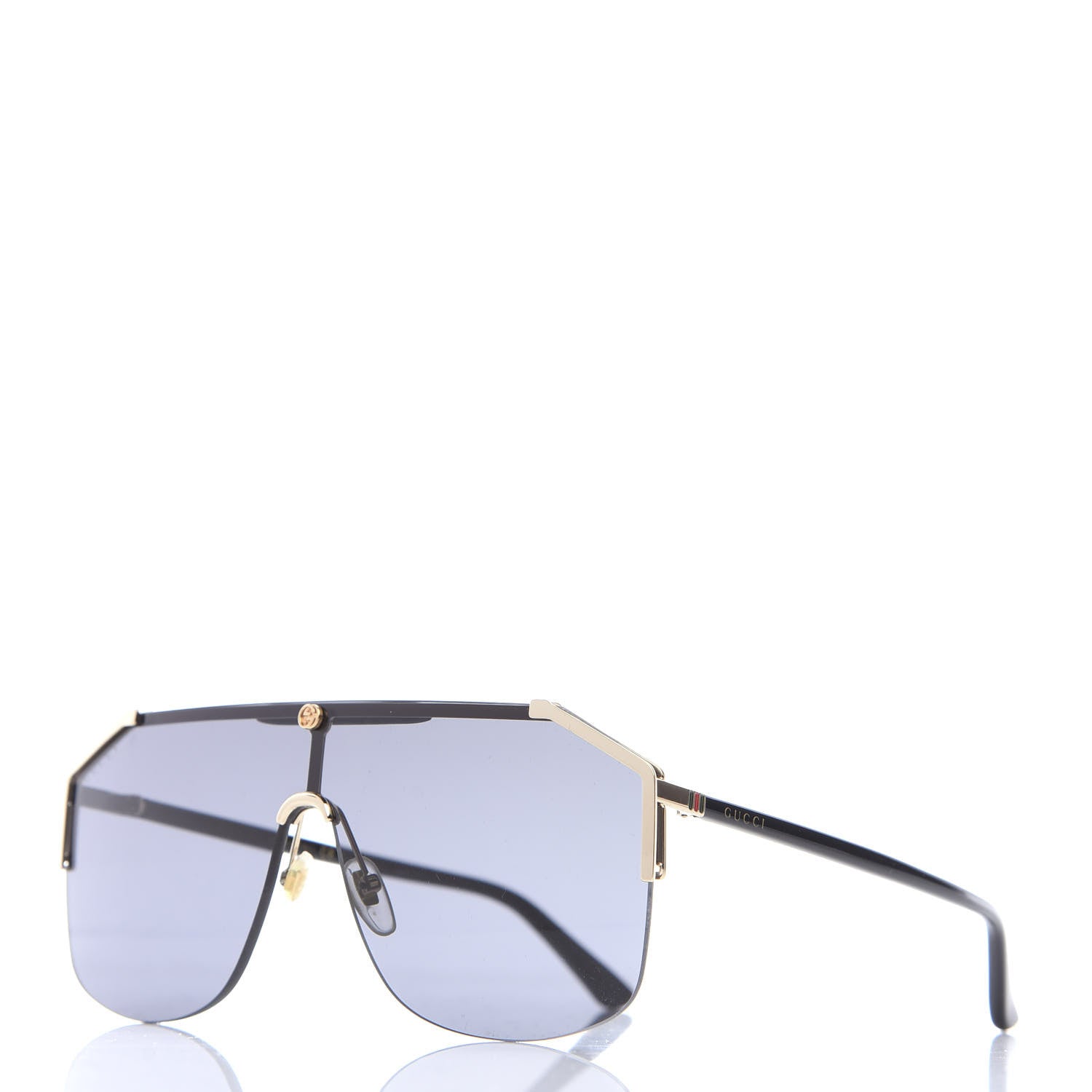 Gucci Metal Rimless Square Sunglasses GG0291S Blue Gold 1 of 7