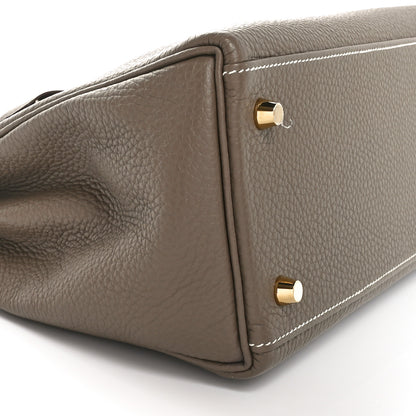 Hermes Taurillon Clemence Kelly Retourne 28 Etoupe 9 of 11