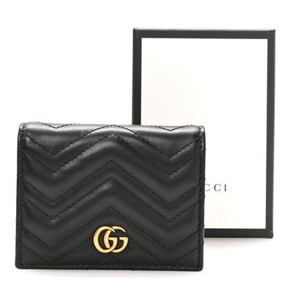 Gucci Calfskin Matelasse GG Marmont Card Case Wallet Black 8 of 8