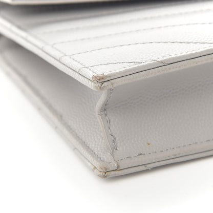 Saint Laurent Grain De Poudre Matelasse Chevron Monogram Envelope Chain Wallet Souris 13 of 16
