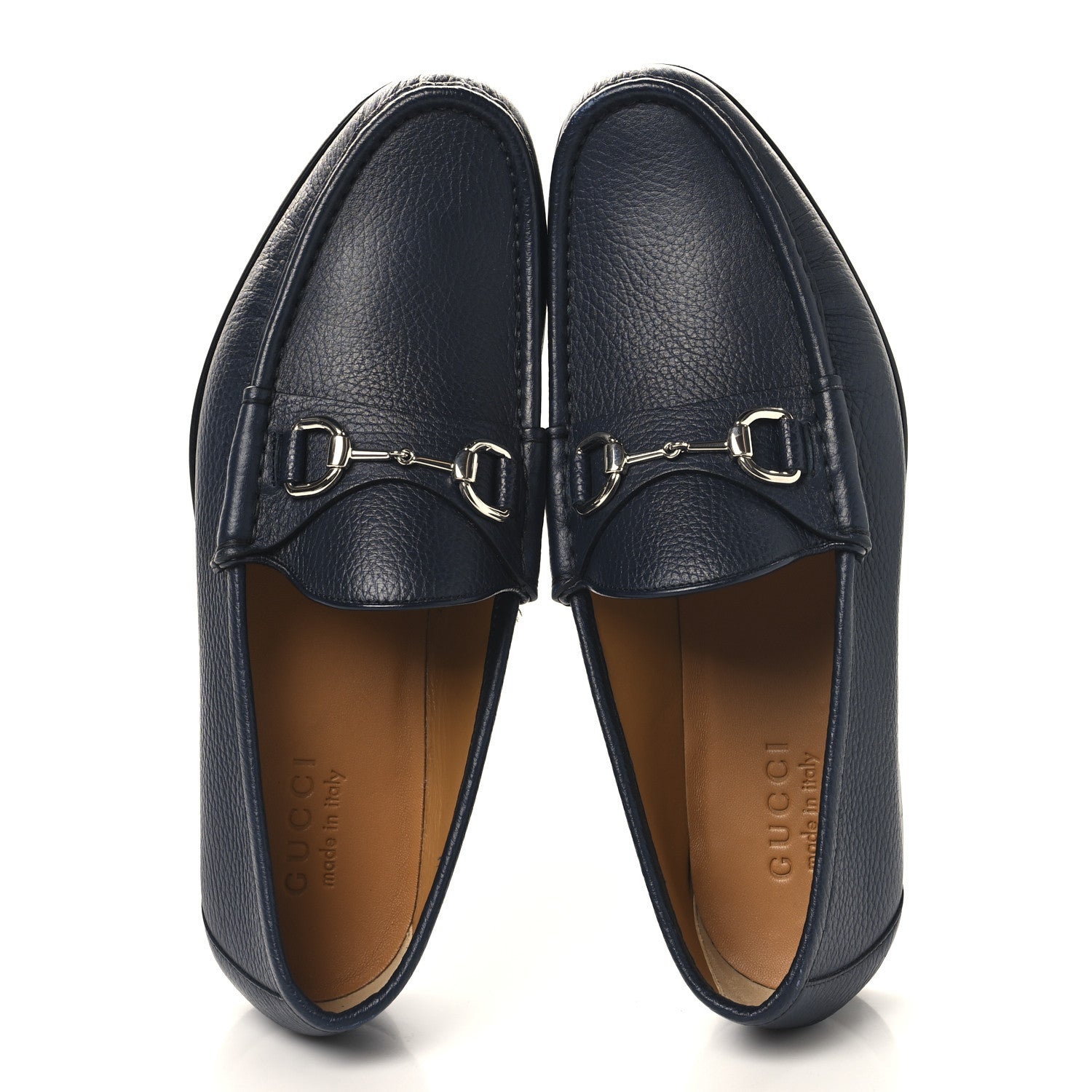 Gucci Road Calfskin Mens Horsebit Loafers 8.5 Blue 2 of 9