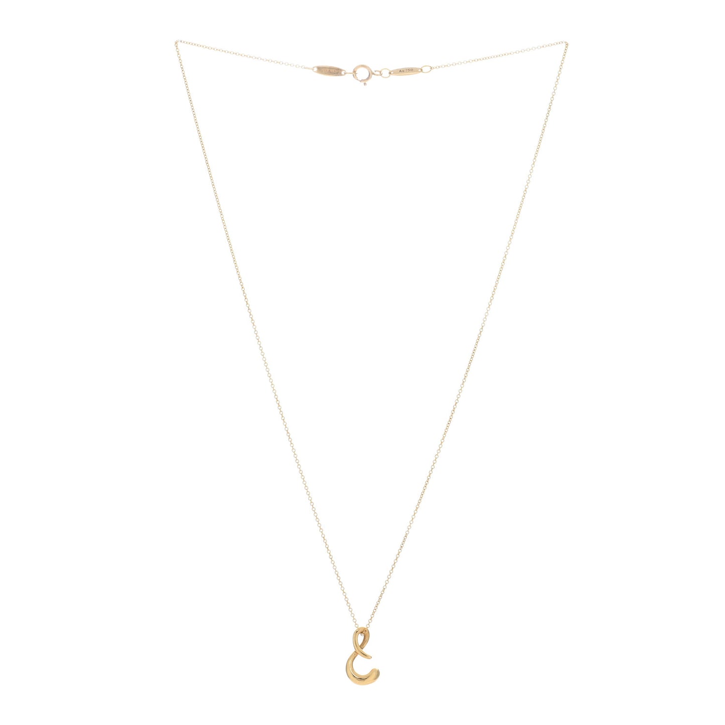18K Yellow Gold Elsa Peretti Letter S Pendant Necklace