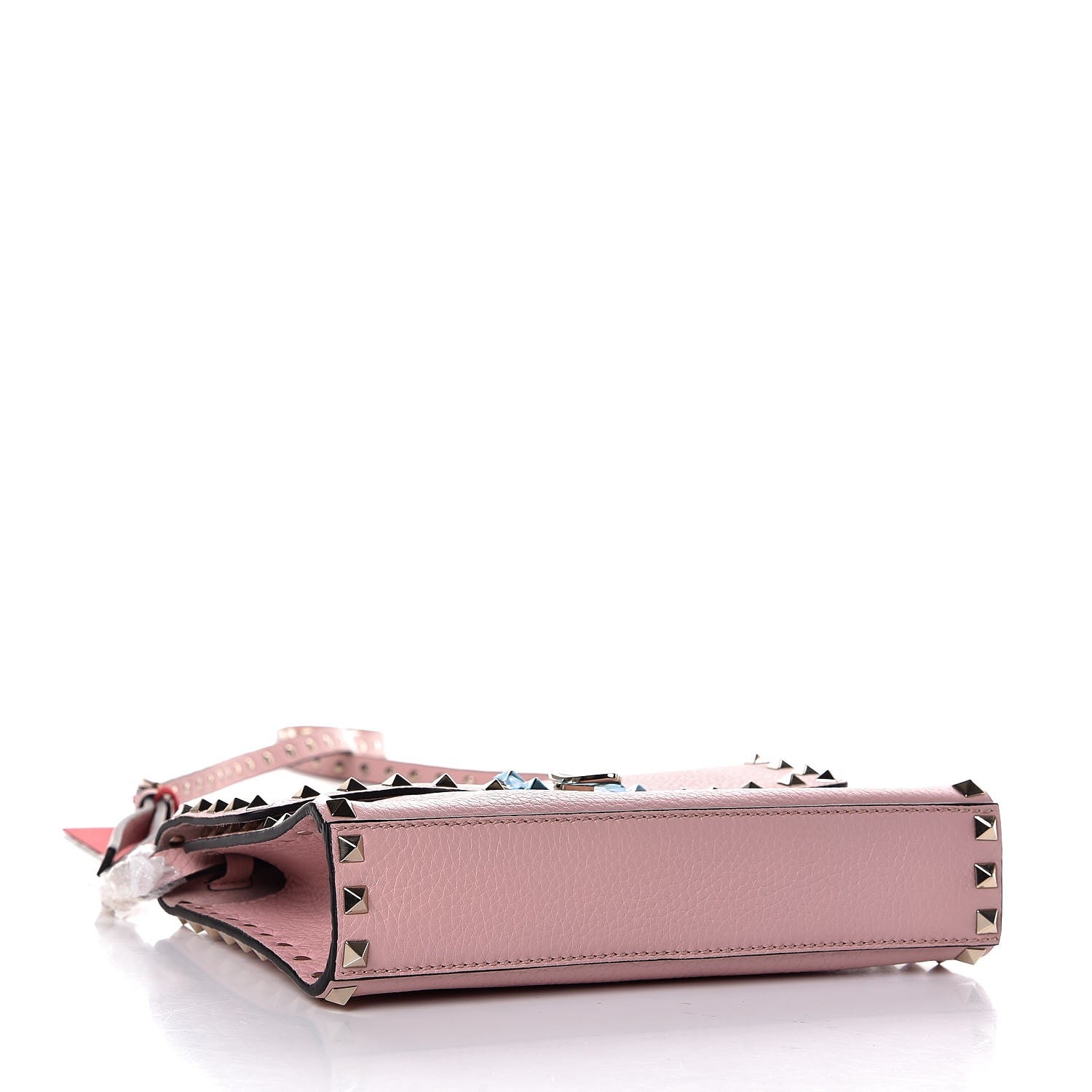 Valentino Garavani Pebbled Calfskin Medium Rockstud Flip Lock Crossbody Bag Water Rose 4 of 7