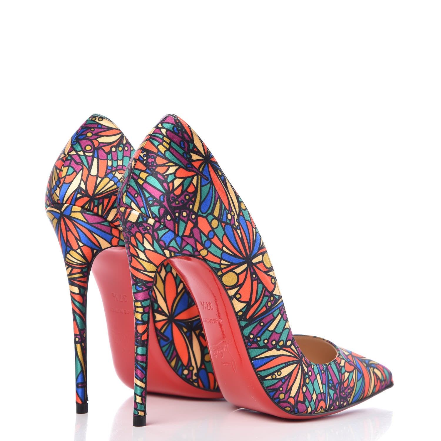 Christian Louboutin Satin Vitrail So Kate 120 Pumps 37.5 Multicolor 4 of 8