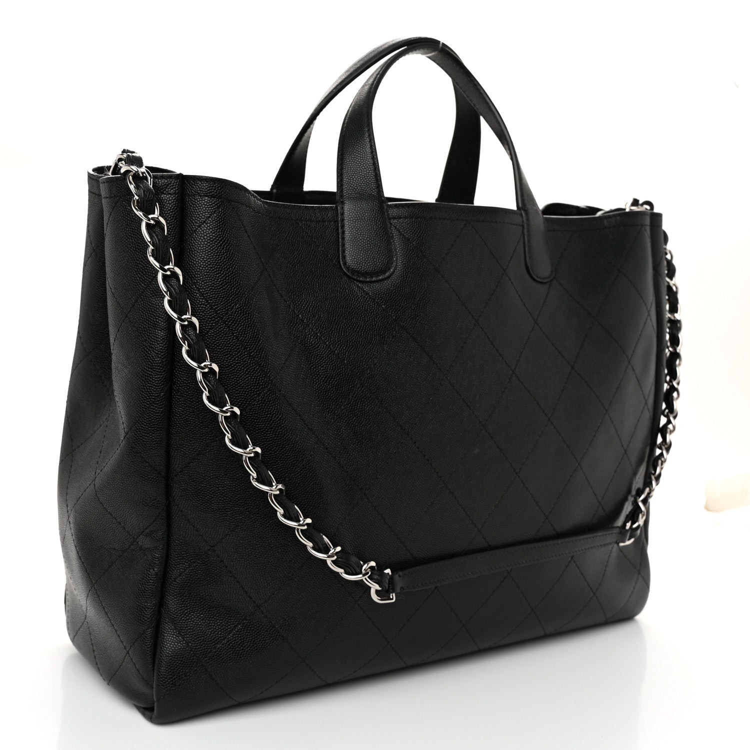 Chanel Caviar Stitched Large Lady Coco Shopping Tote Black 3 of 11