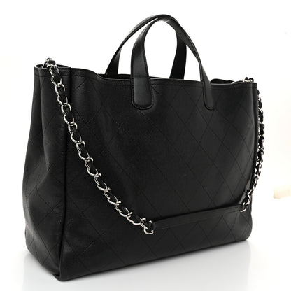 Chanel Caviar Stitched Large Lady Coco Shopping Tote Black 3 of 11