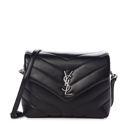 Saint Laurent Calfskin Y Quilted Monogram Toy Loulou Crossbody Bag Black 1 of 13