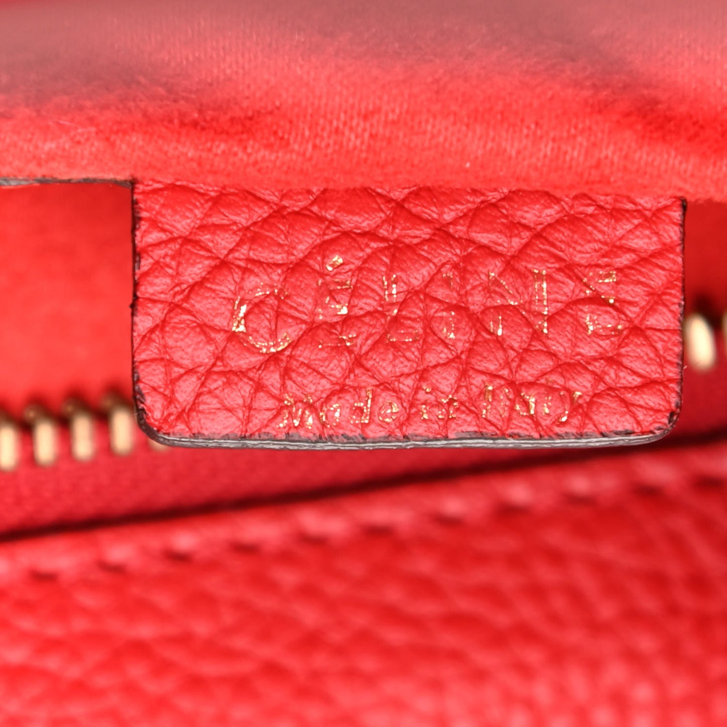 Drummed Calfskin Nano Luggage Coquelicot