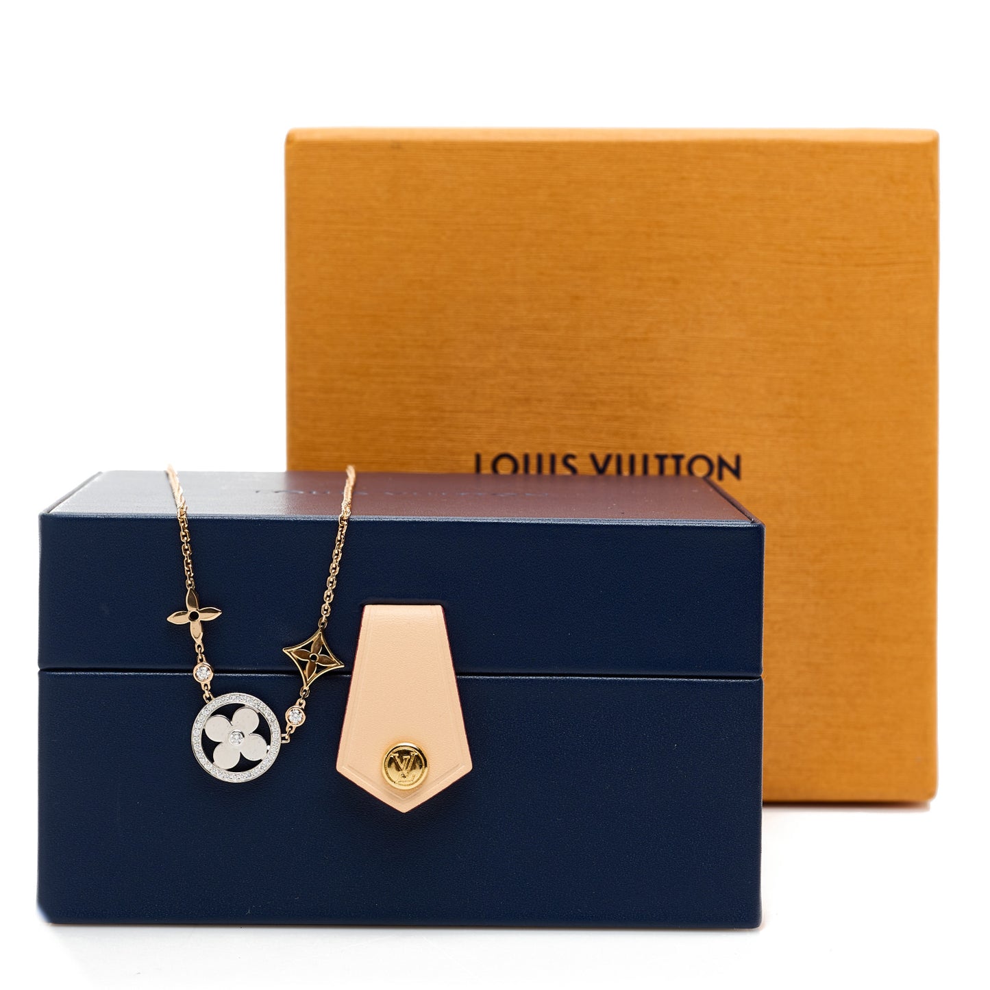 18K Yellow White Rose Gold Diamond Idylle Blossom XL Pendant Necklace