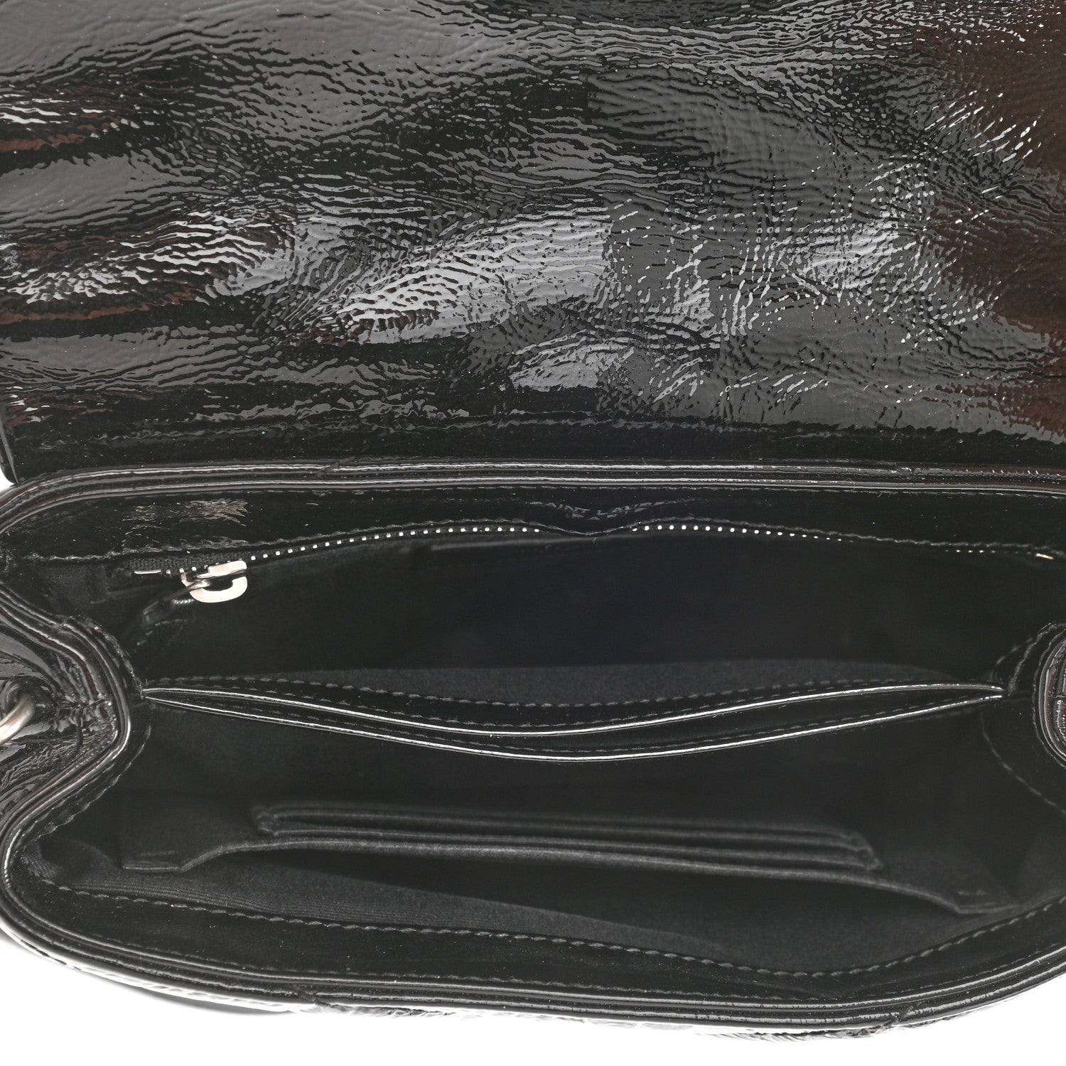 Saint Laurent Patent Y Quilted Monogram Toy Loulou Crossbody Bag Black 5 of 8