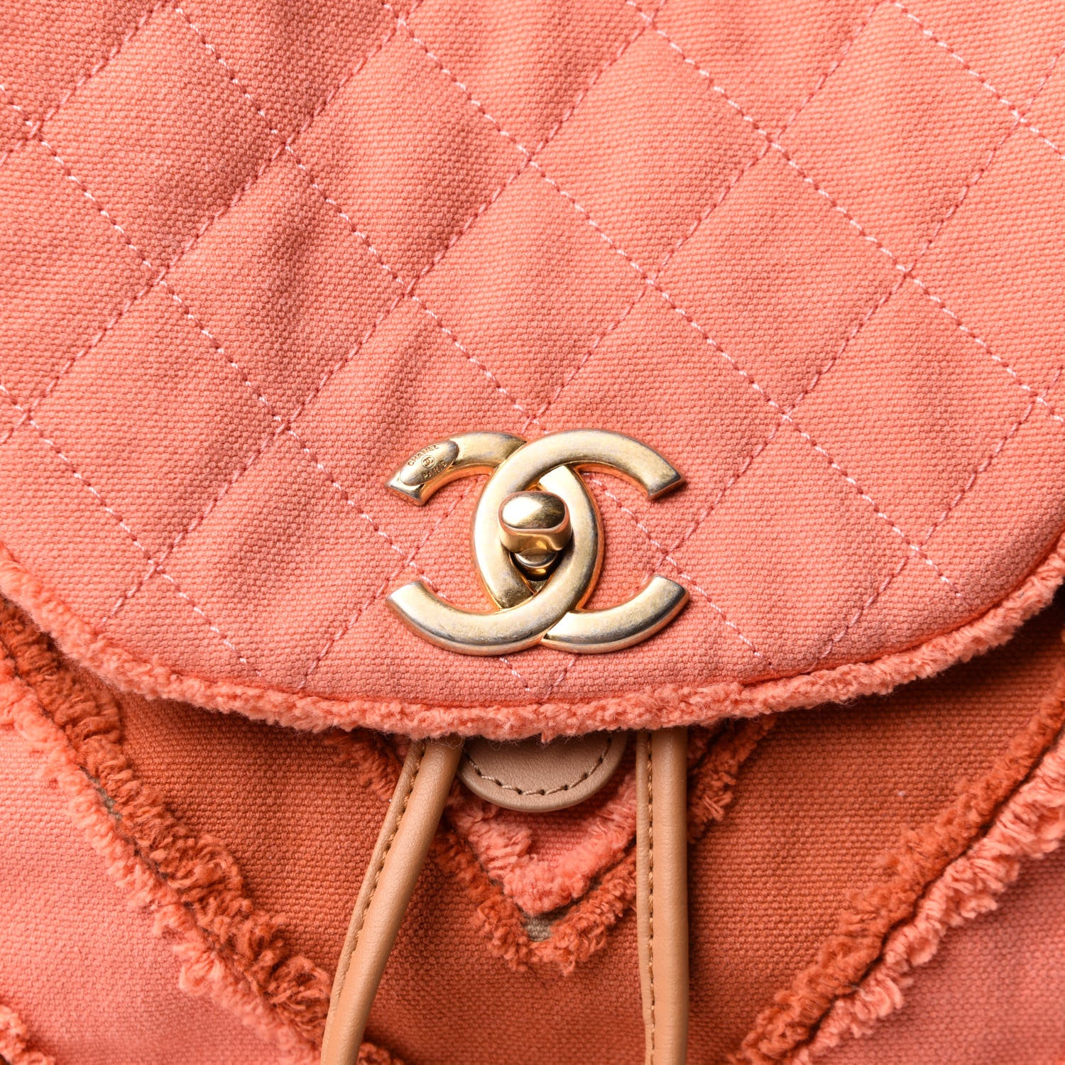 Chanel Canvas Chevron Cuba Patchwork Backpack Orange 7 of 12