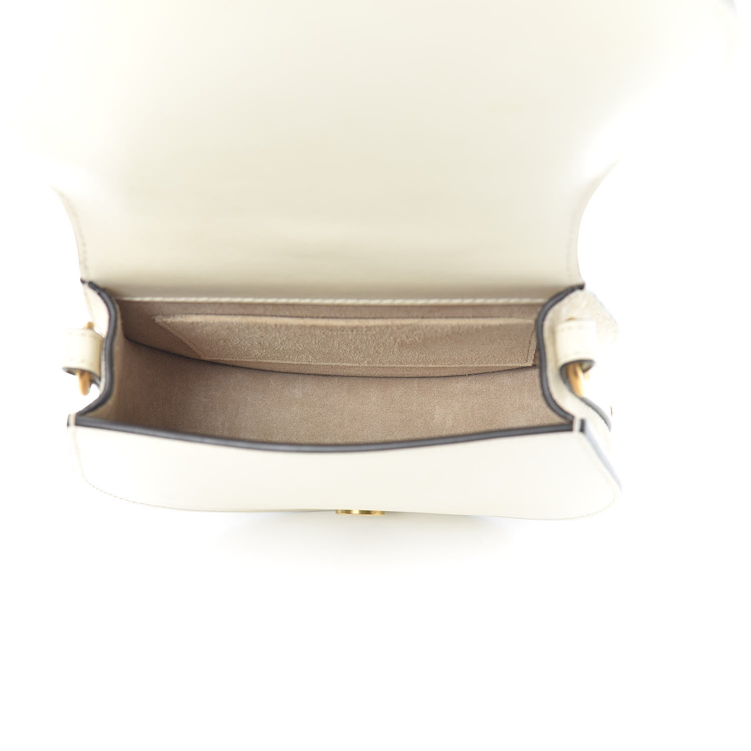 Chloe Calfskin Suede Small Nile Bracelet Bag Off White 5 of 8