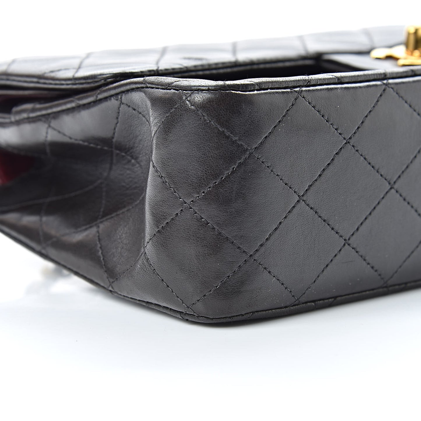 Lambskin Quilted Medium Double Flap Black
