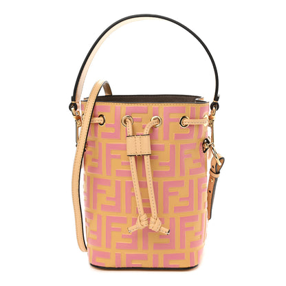 Fendi Vitello Liberty F is Fendi Bi-Color FF 1974 Embossed Mini Mon Tresor Bucket Bag Savana Lollypop 1 of 9