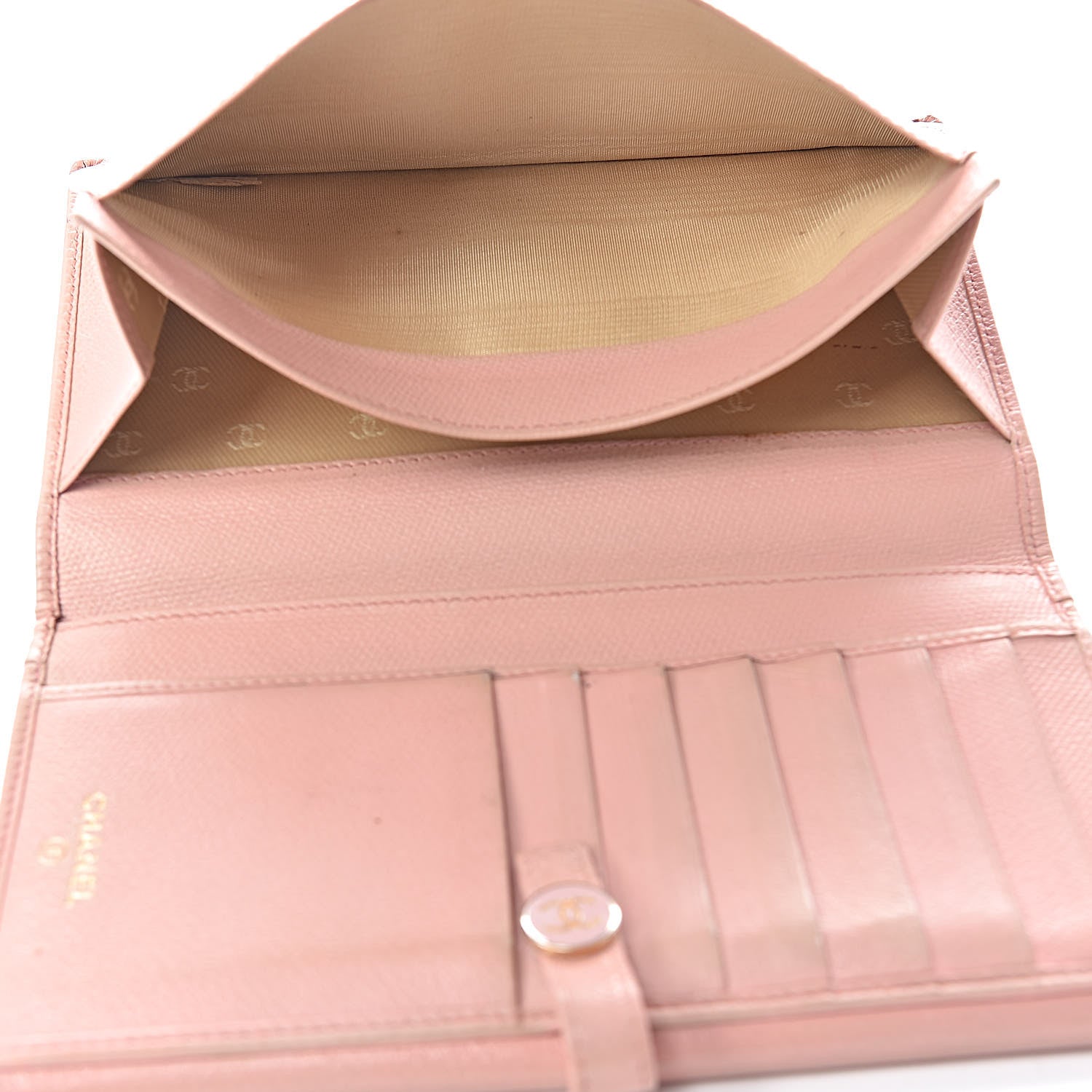Chanel Grained Calfskin CC Button Wallet Pink 7 of 24