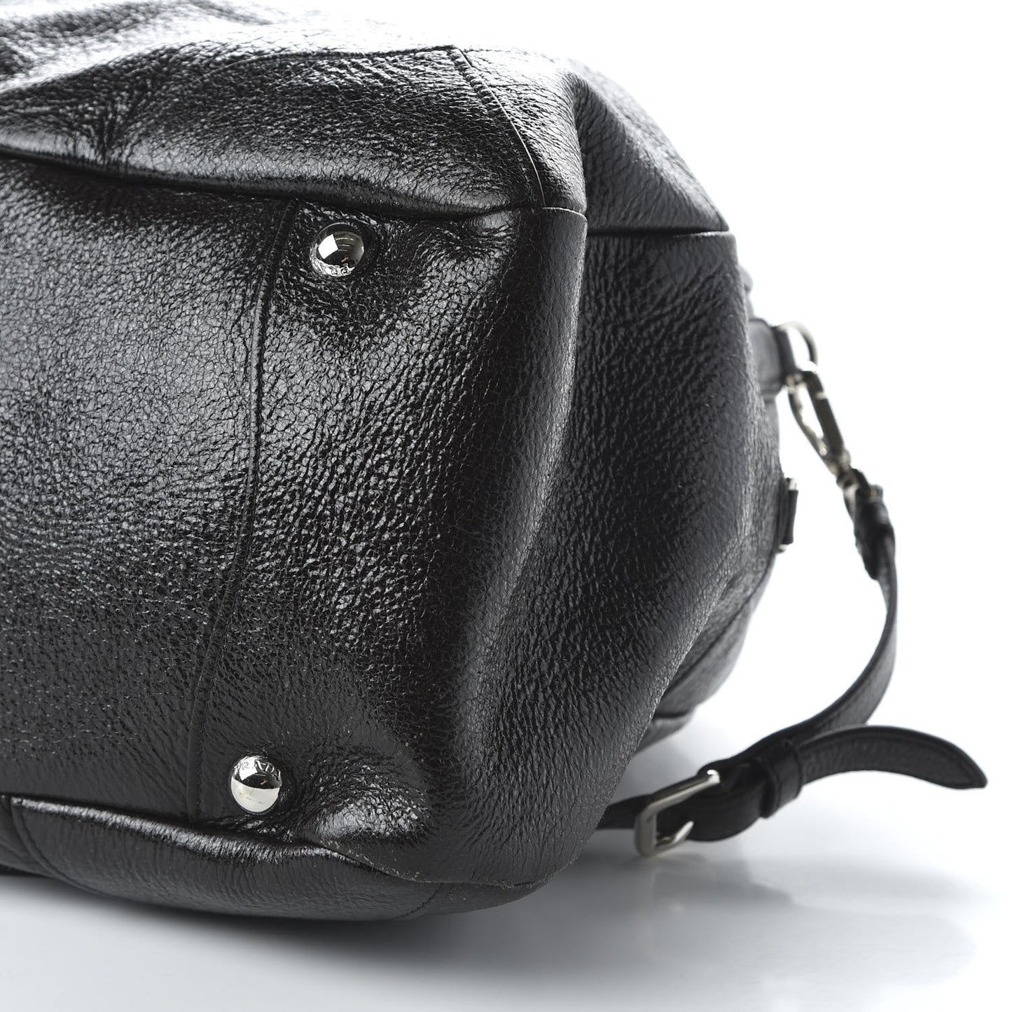 Cervo Lux Chain Dome Satchel Black