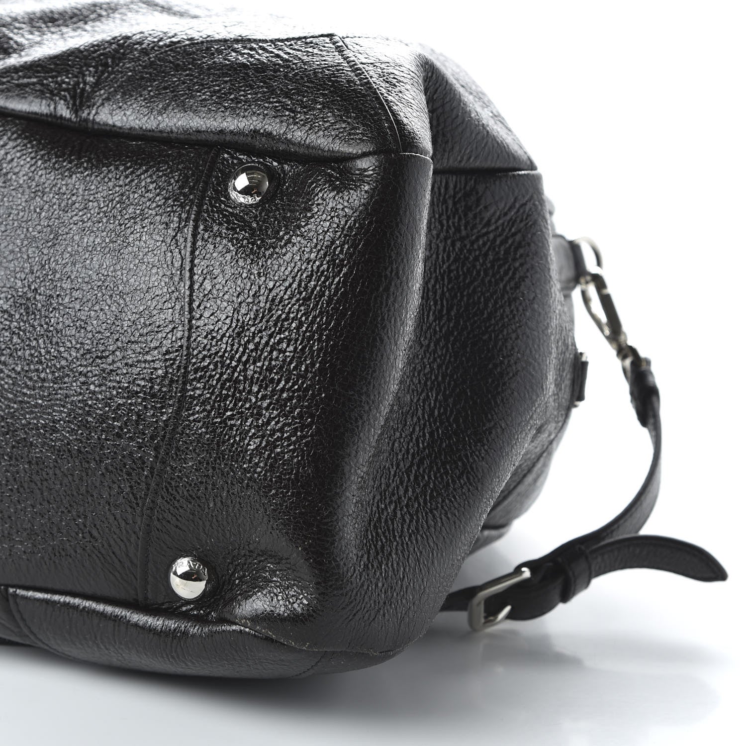 Prada Cervo Lux Chain Dome Satchel Black 8 of 10