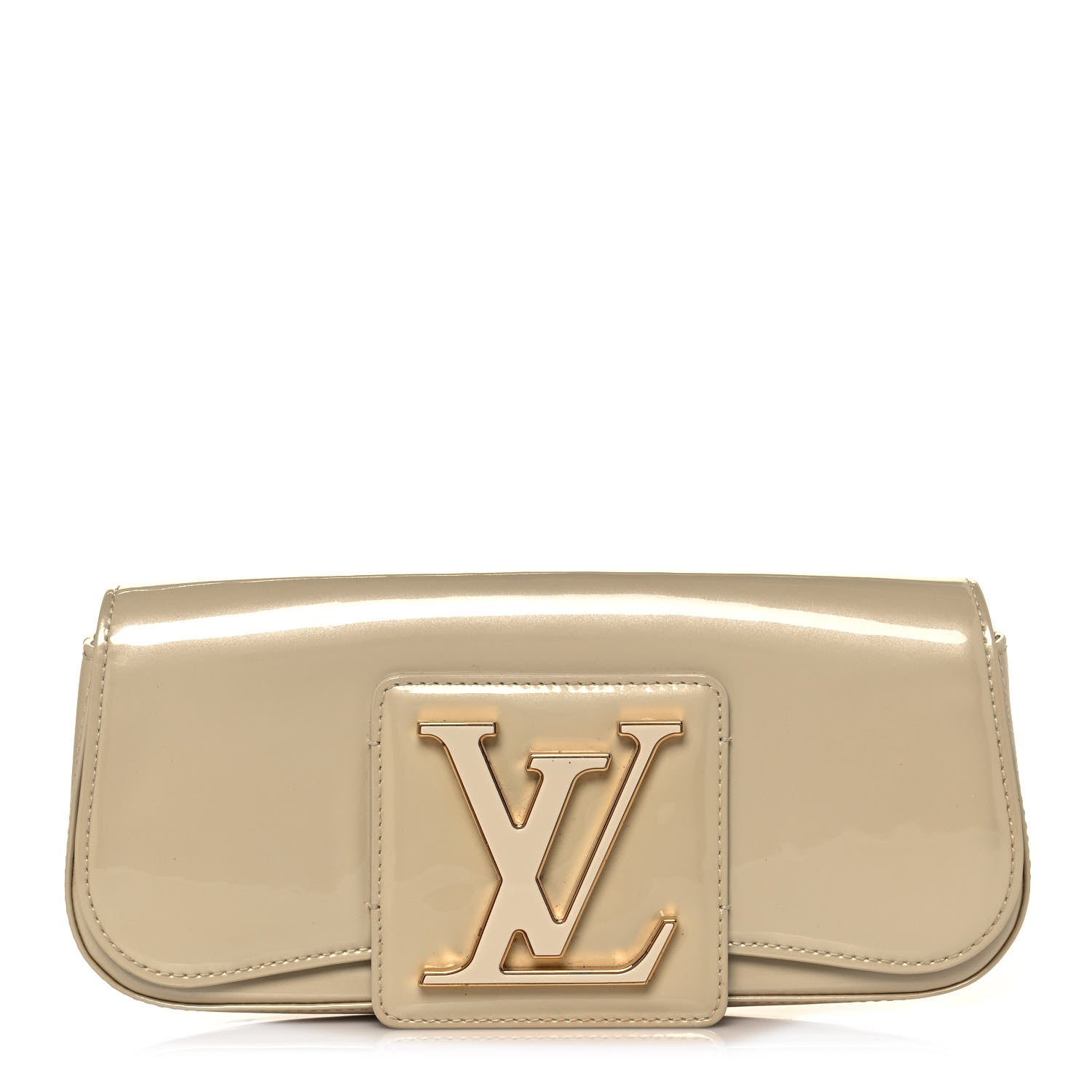 Louis Vuitton Patent Sobe Clutch Blanc Corail 1 of 12