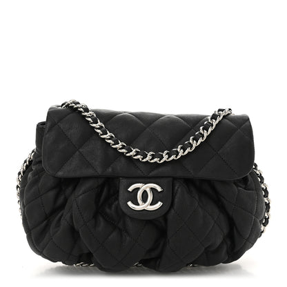 Chanel Washed Lambskin Quilted Mini Chain Around Messenger Black 1 of 10