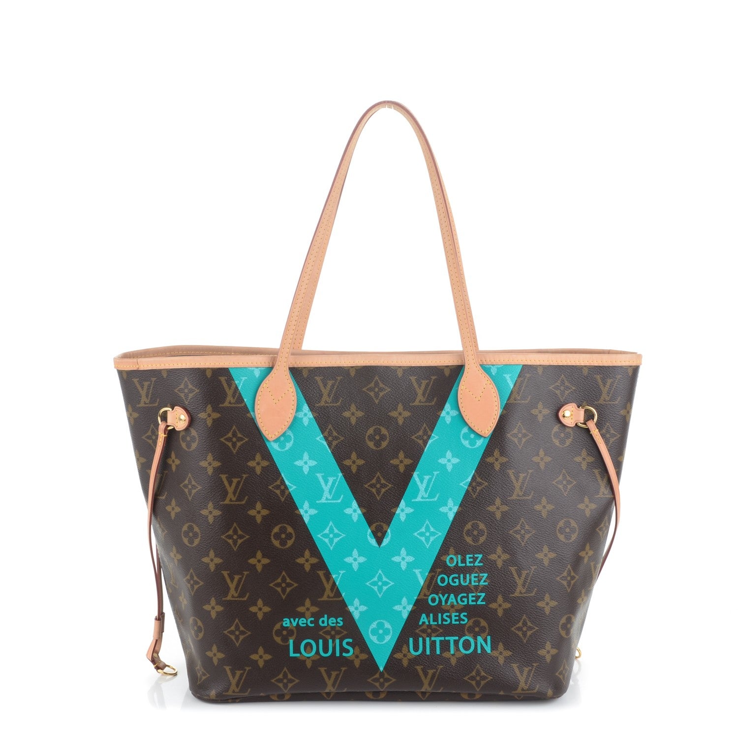 Louis Vuitton Monogram V Neverfull MM Turquoise 1 of 7