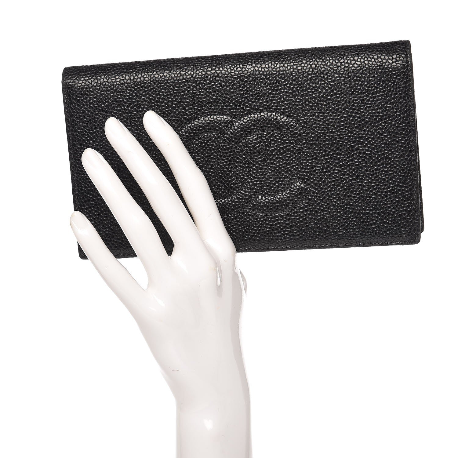 Chanel Caviar Timeless CC Yen Wallet Black 2 of 13