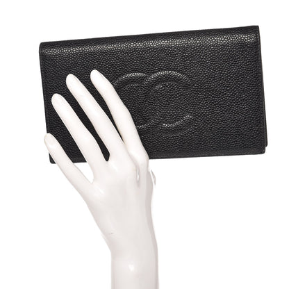 Chanel Caviar Timeless CC Yen Wallet Black 2 of 13