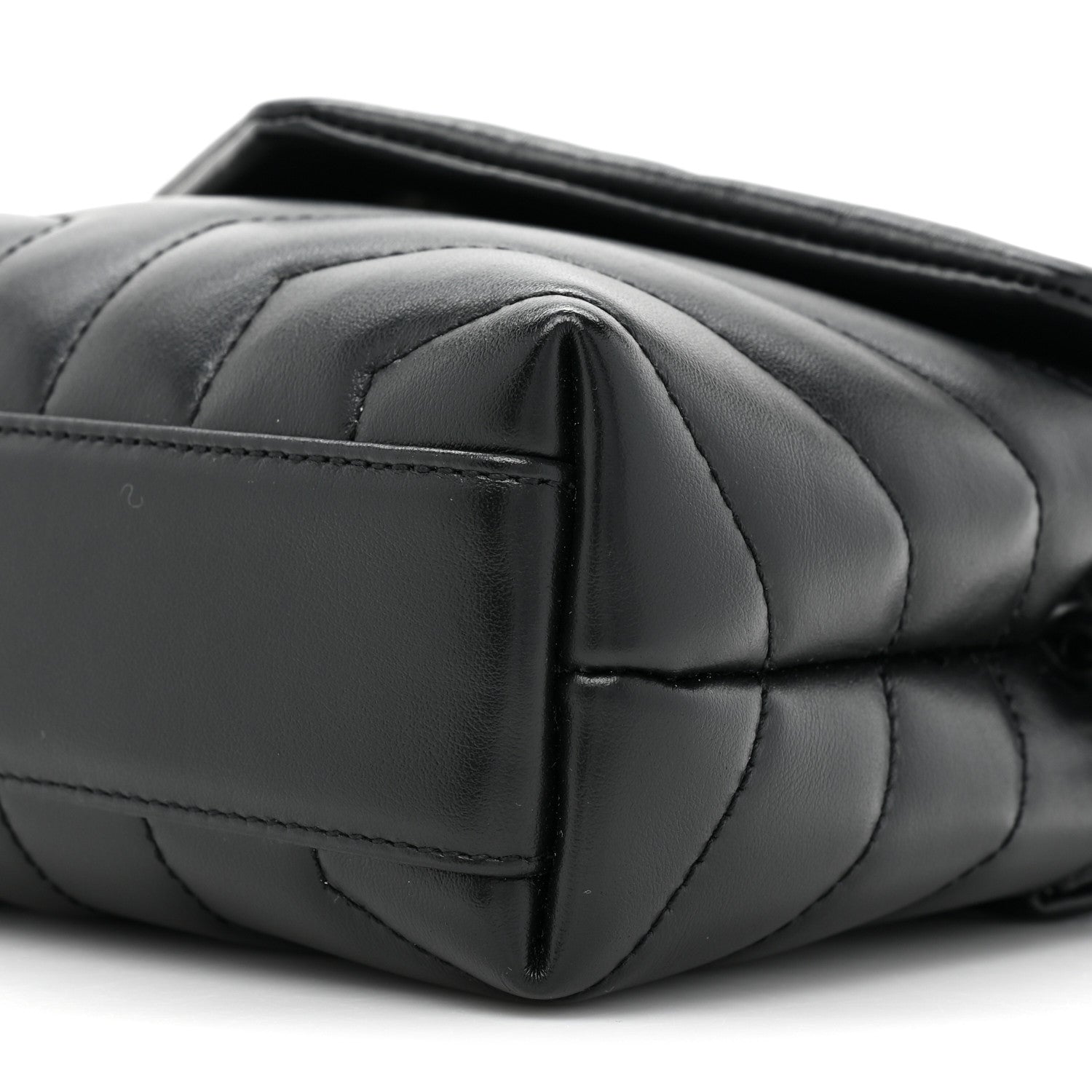 Saint Laurent Calfskin Y Quilted Monogram Monochrome Toy Loulou Crossbody Bag Black 9 of 10