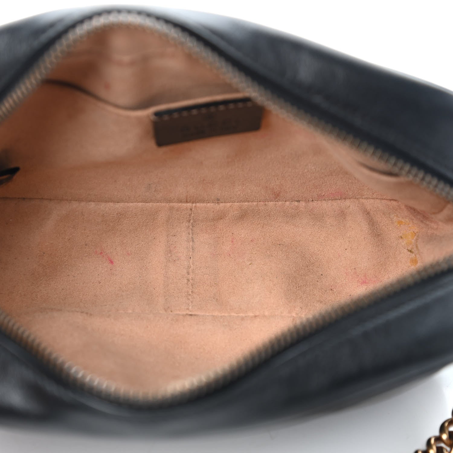Gucci Calfskin Matelasse Mini GG Marmont Chain Shoulder Bag Black 7 of 10