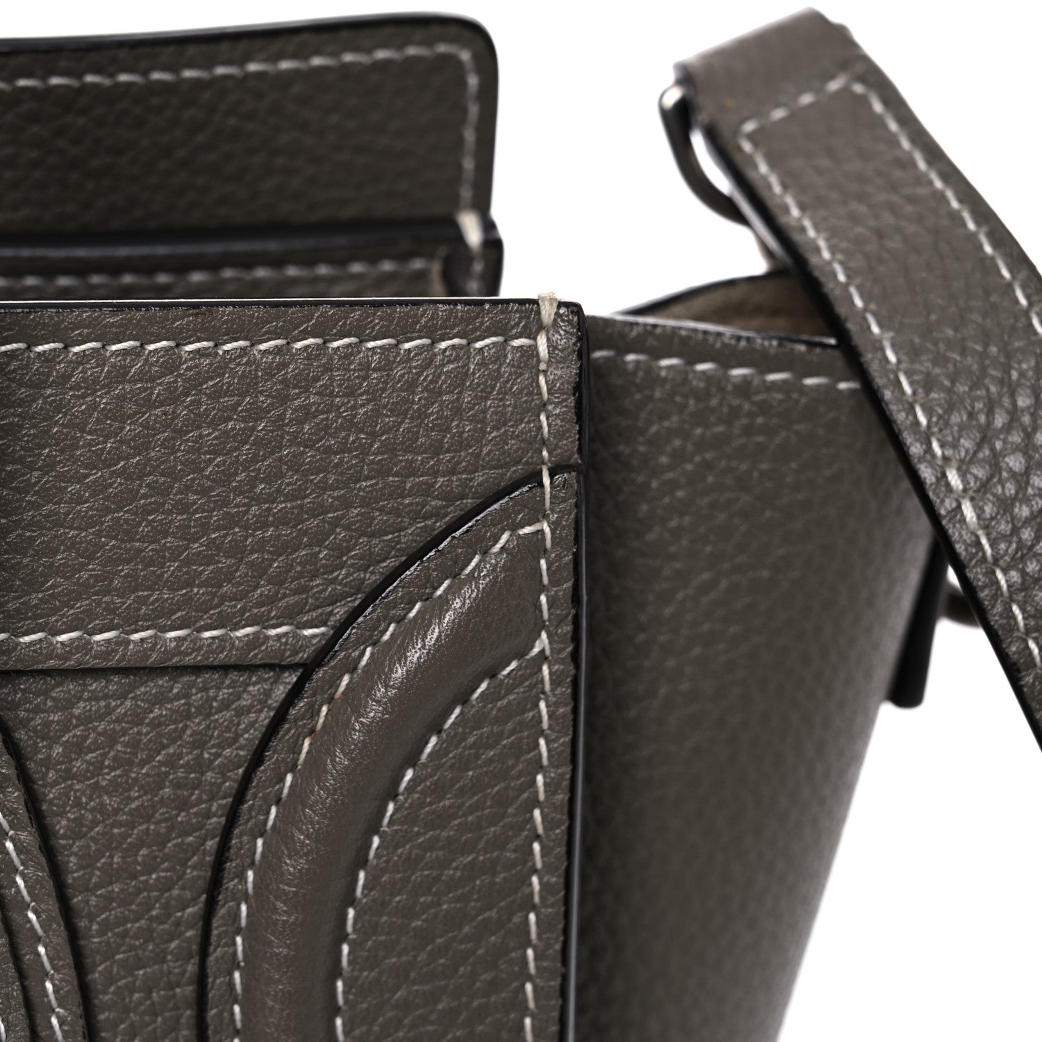 Celine Drummed Calfskin Nano Luggage Souris 17 of 18