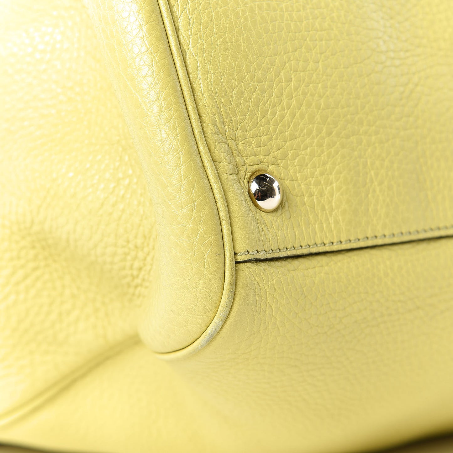 Pebbled Calfskin Large Bamboo Shopper Tote Citrus
