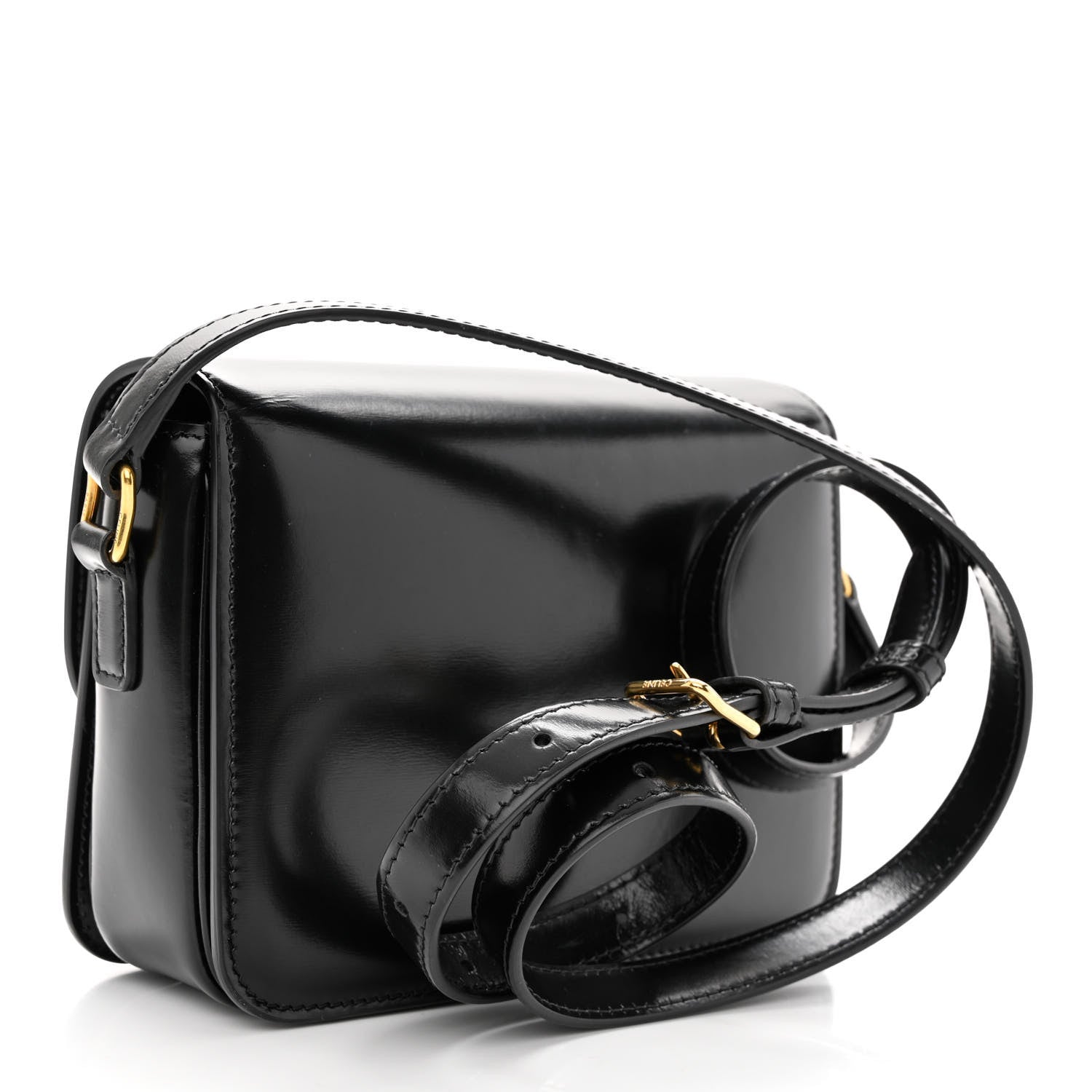 Celine Shiny Calfskin Teen Triomphe Black 3 of 12