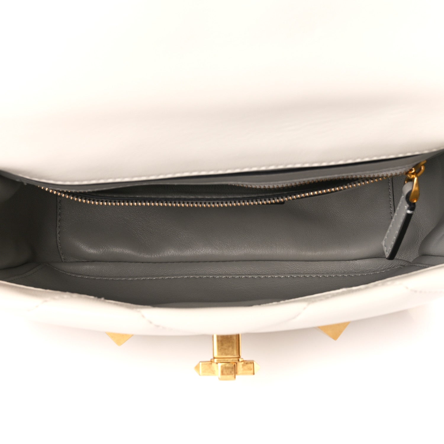 Valentino Garavani Nappa Medium Roman Stud Shoulder Bag Ivory 5 of 10