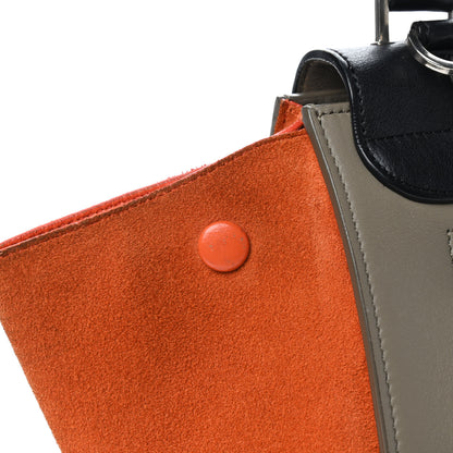 Celine Smooth Calfskin Suede Small Tri-Color Trapeze Orange 17 of 21