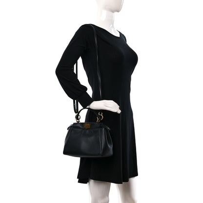 Fendi Nappa Mini Peekaboo Iconic Satchel Black 3 of 8