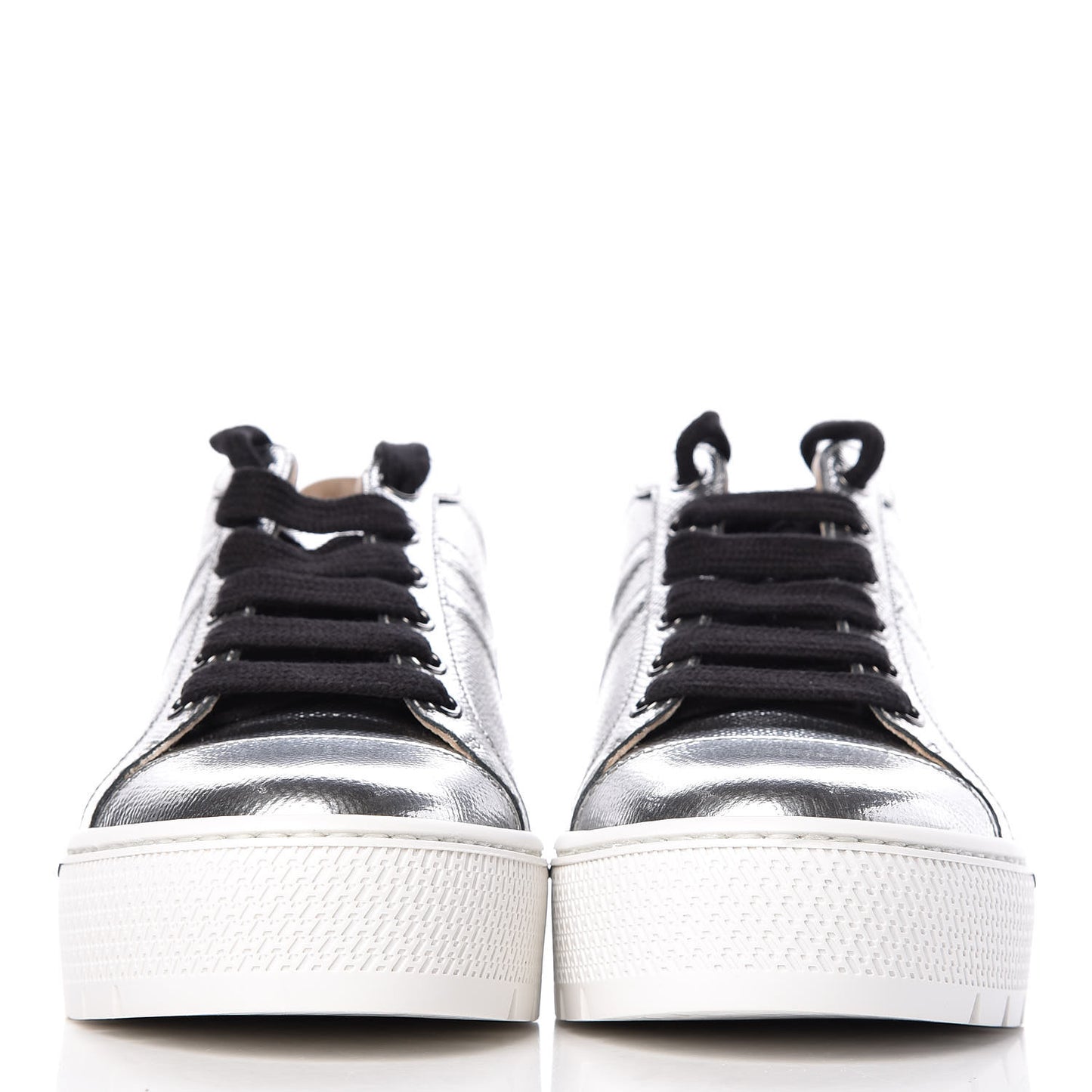 Metallic Epsom Womens Voltage Sneakers 36 Gris Argente Vieilli Black