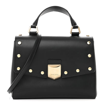 Jimmy Choo Smooth Calfskin Studded Lockett Shoulder Bag Black 1 of 11