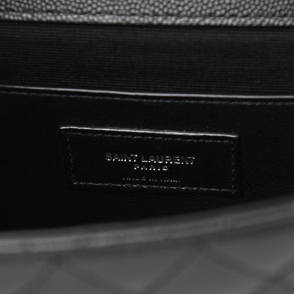 Saint Laurent Grain De Poudre Tri-Quilt Small College Monogram Satchel Black 6 of 10
