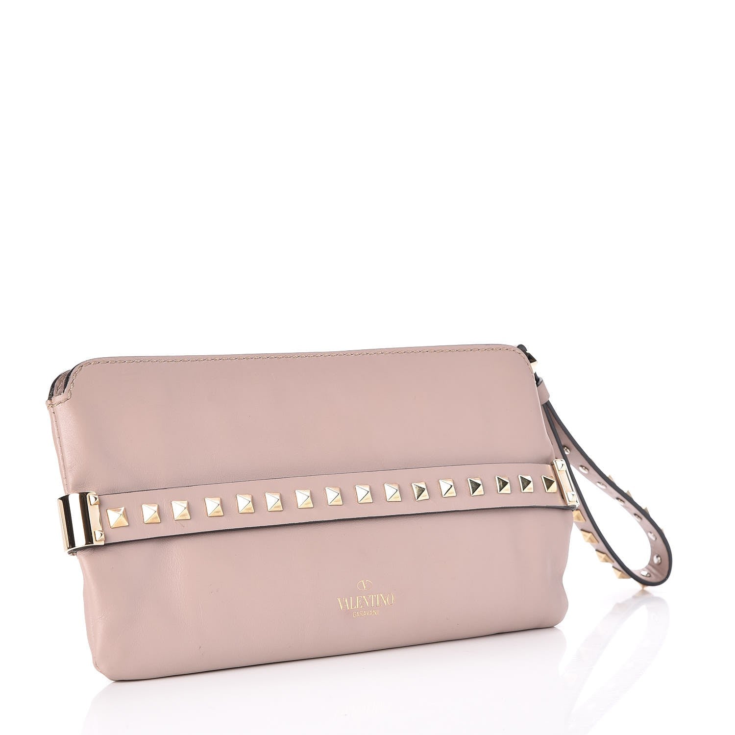 Valentino Garavani Nappa Rockstud Zip Wristlet Pouch Poudre 3 of 7