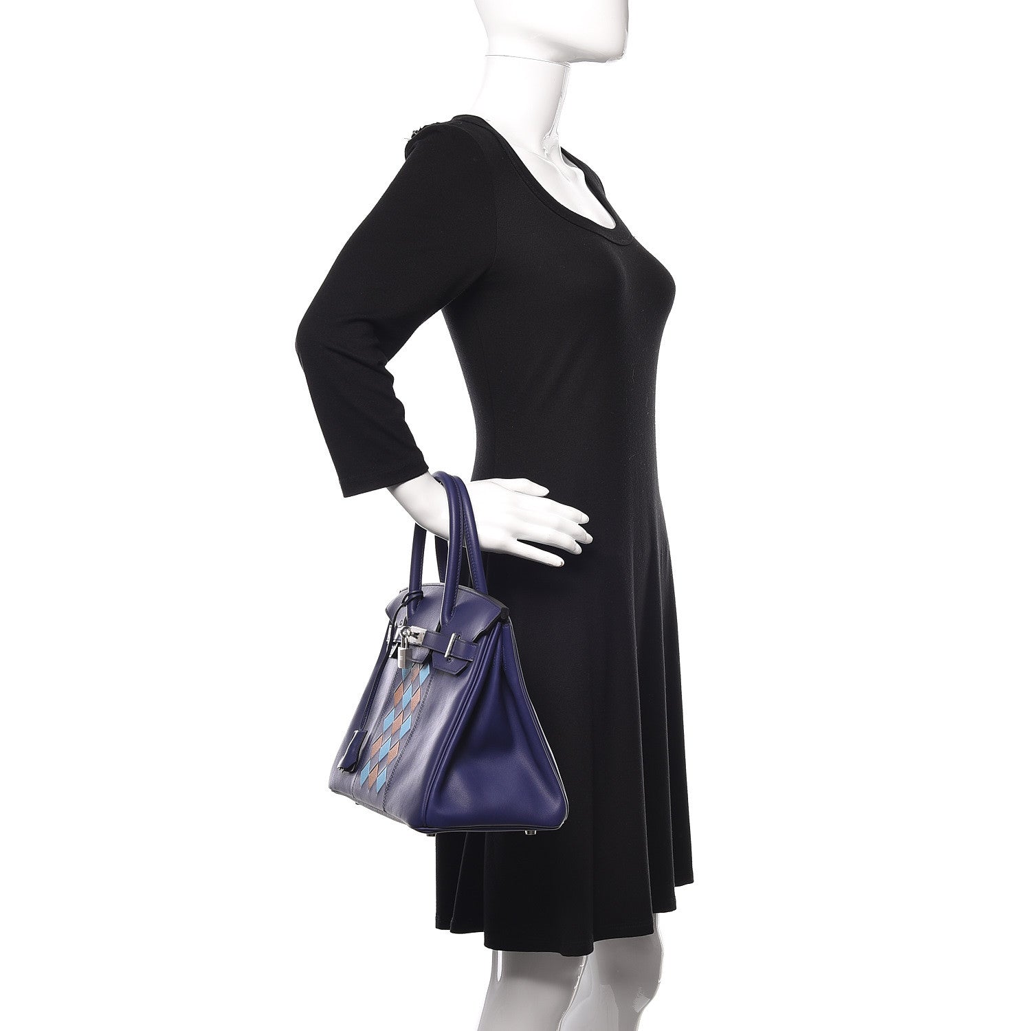Hermes Swift Epsom Tressage Birkin 30 Bleu Encre Bleu Du Nord Gold 2 of 34