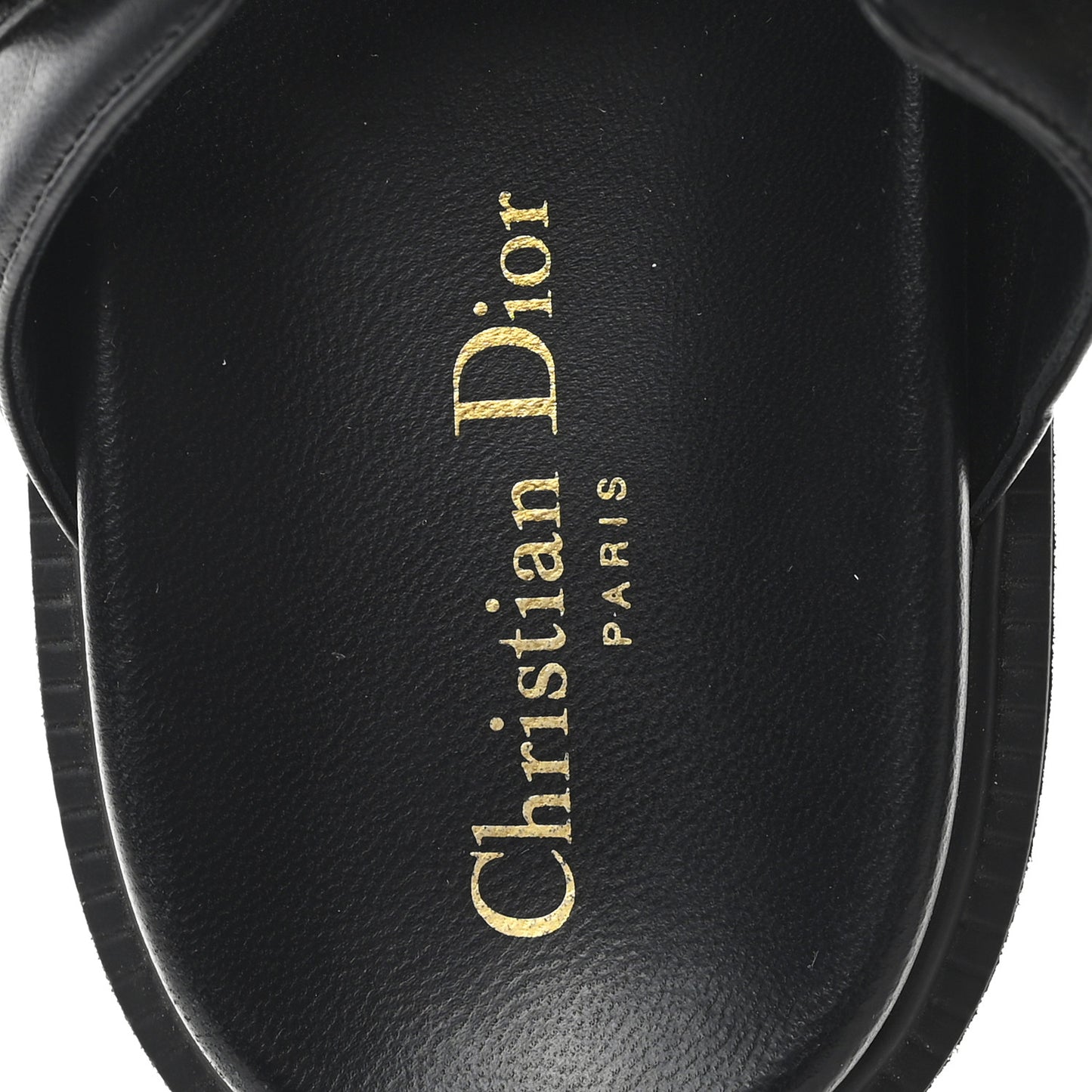 Lambskin Dioract 10mm Slide Sandals 38.5 Black