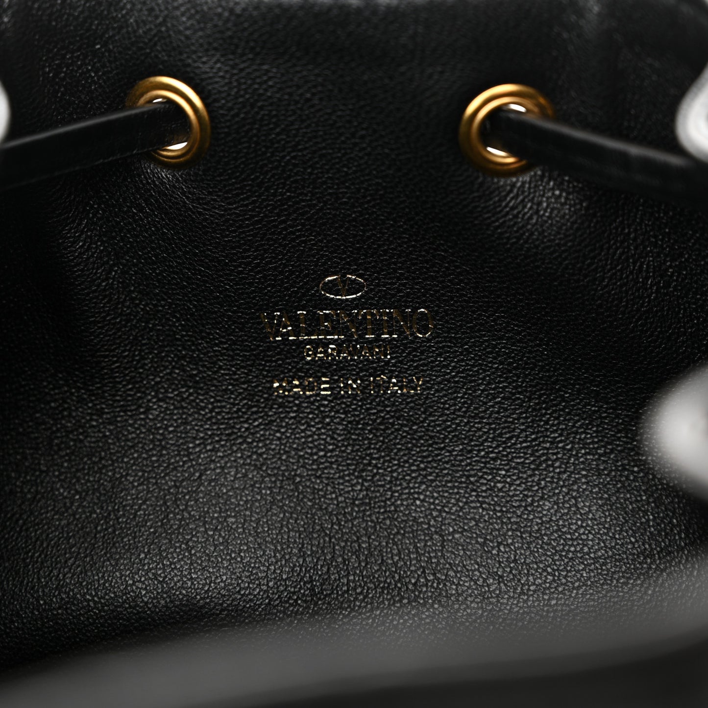 Nappa Mini VLogo Signature Bucket Bag Black